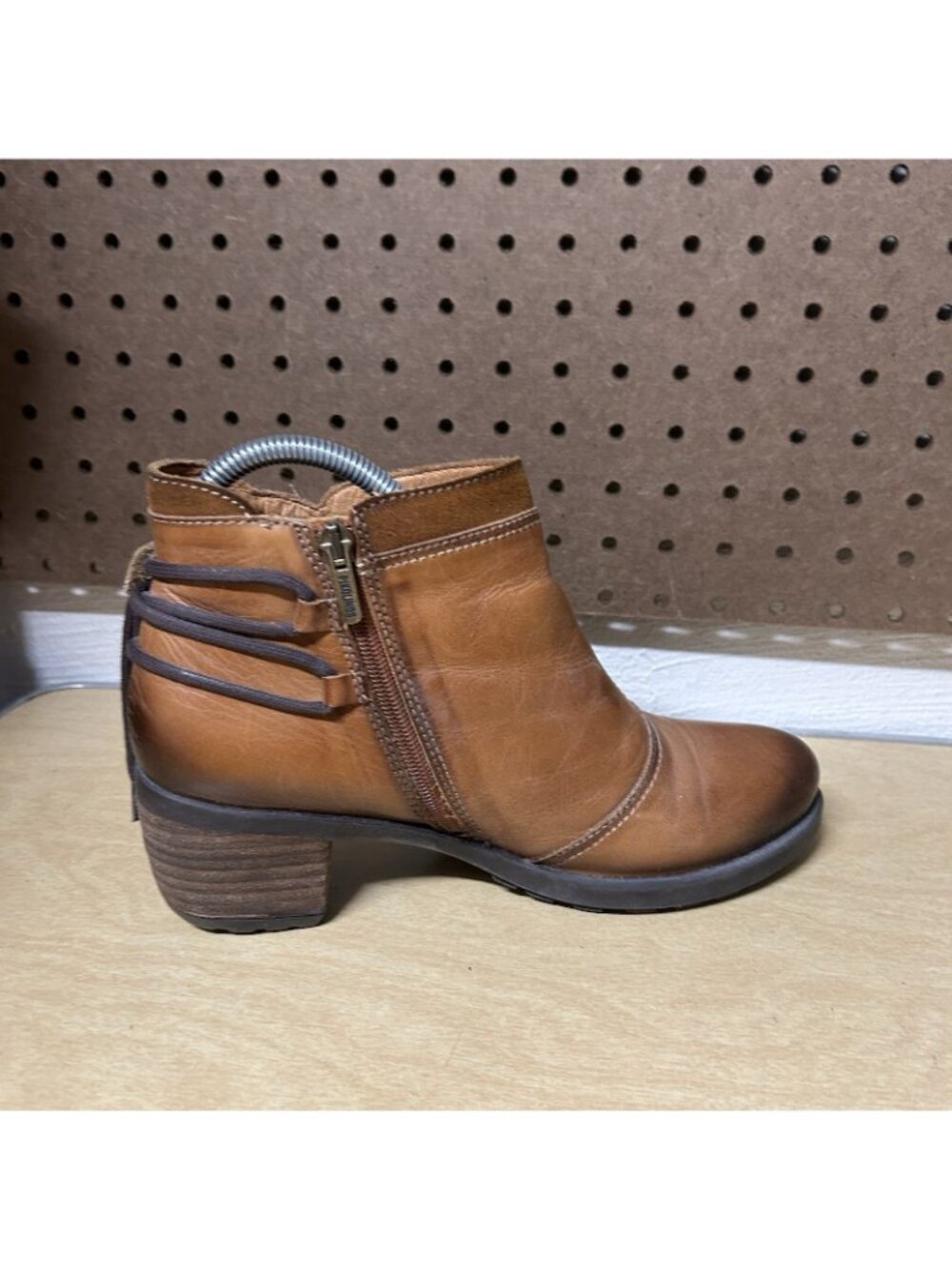 PIKOLINOS Le Mans Brown Leather Boots Size 38 Womens Side Zipper - Picture 5 of 9